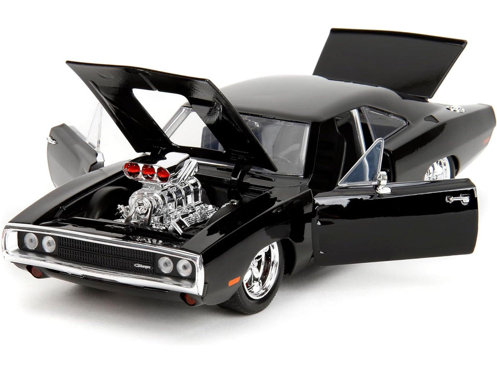 Dodge Charger R/T Black with Dom Diecast Figure "Fast & Furious" (2009) Movie "Hollywood Rides" Series 1/24 Diecast Model Car by Jada - image 2