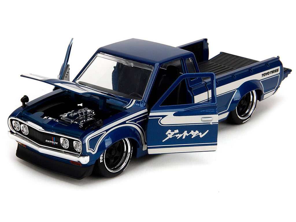 1972 Datsun 620 Pickup Truck Blue Metallic and Cream "JDM Tuners" Series 1/24 Diecast Model Car by Jada - image 2