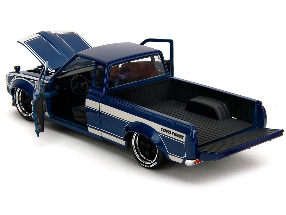 1972 Datsun 620 Pickup Truck Blue Metallic and Cream "JDM Tuners" Series 1/24 Diecast Model Car by Jada - image 4
