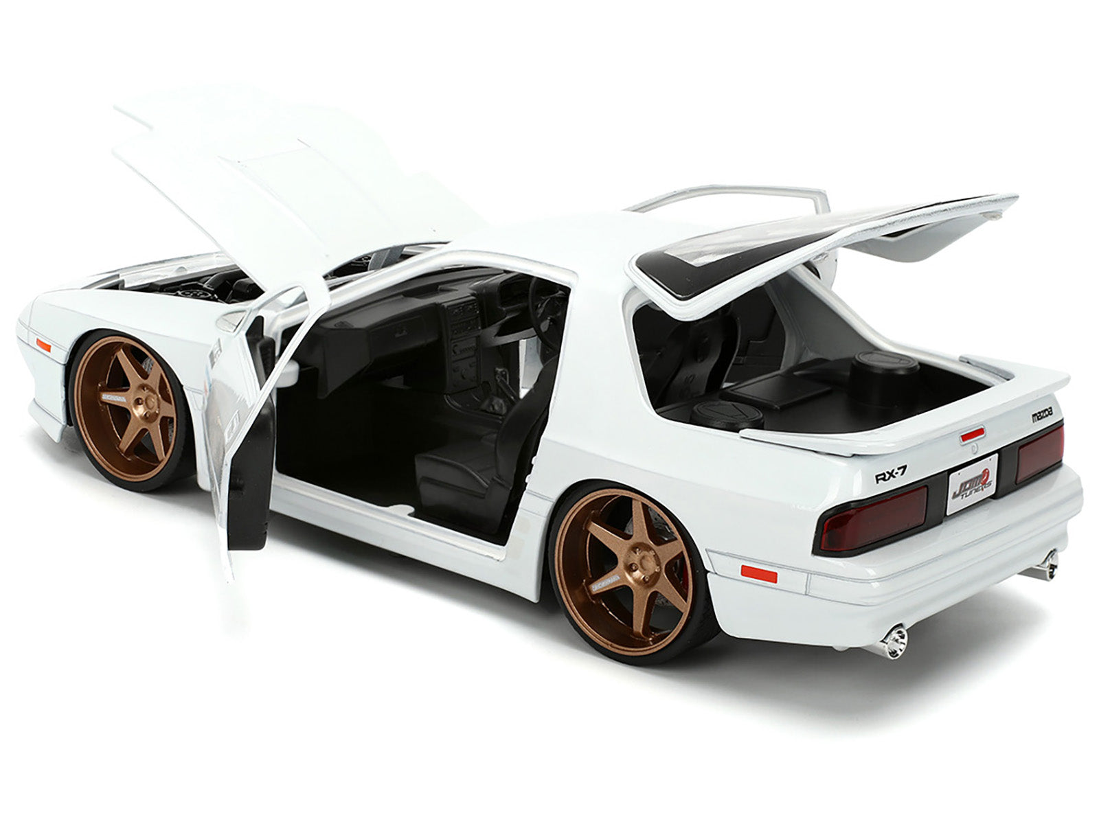1985 Mazda RX-7 White "JDM Tuners" Series 1/24 Diecast Model Car by Jada - image 4