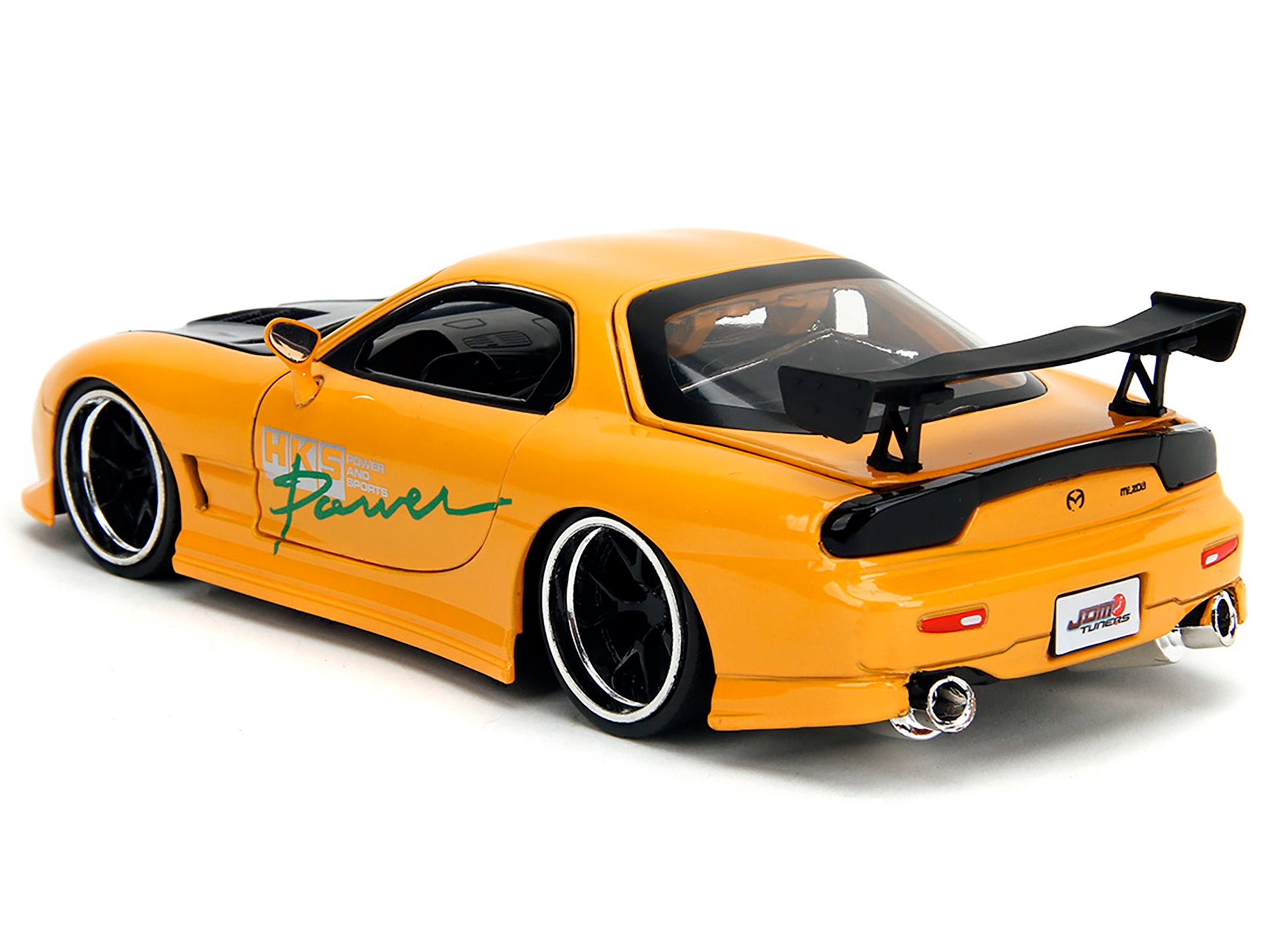1993 Mazda RX-7 "HKS Power" Yellow with Carbon Hood "JDM Tuners" Series 1/24 Diecast Model Car by Jada - image 5