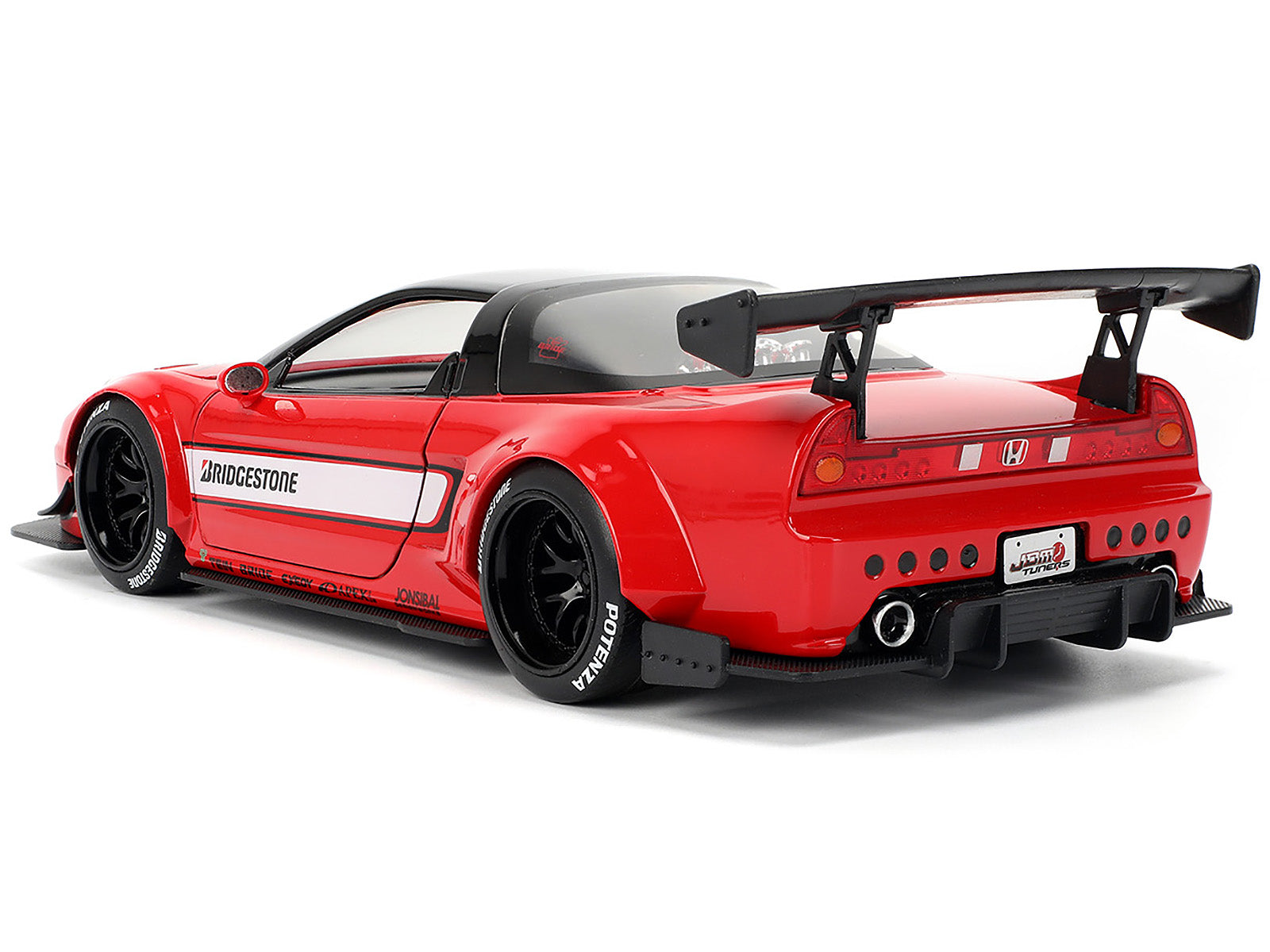 2002 Honda NSX-R RHD (Right Hand Drive) "Bridgestone" Red with Black Top and White Stripes "JDM Tuners" Series 1/24 Diecast Model Car by Jada - image 5