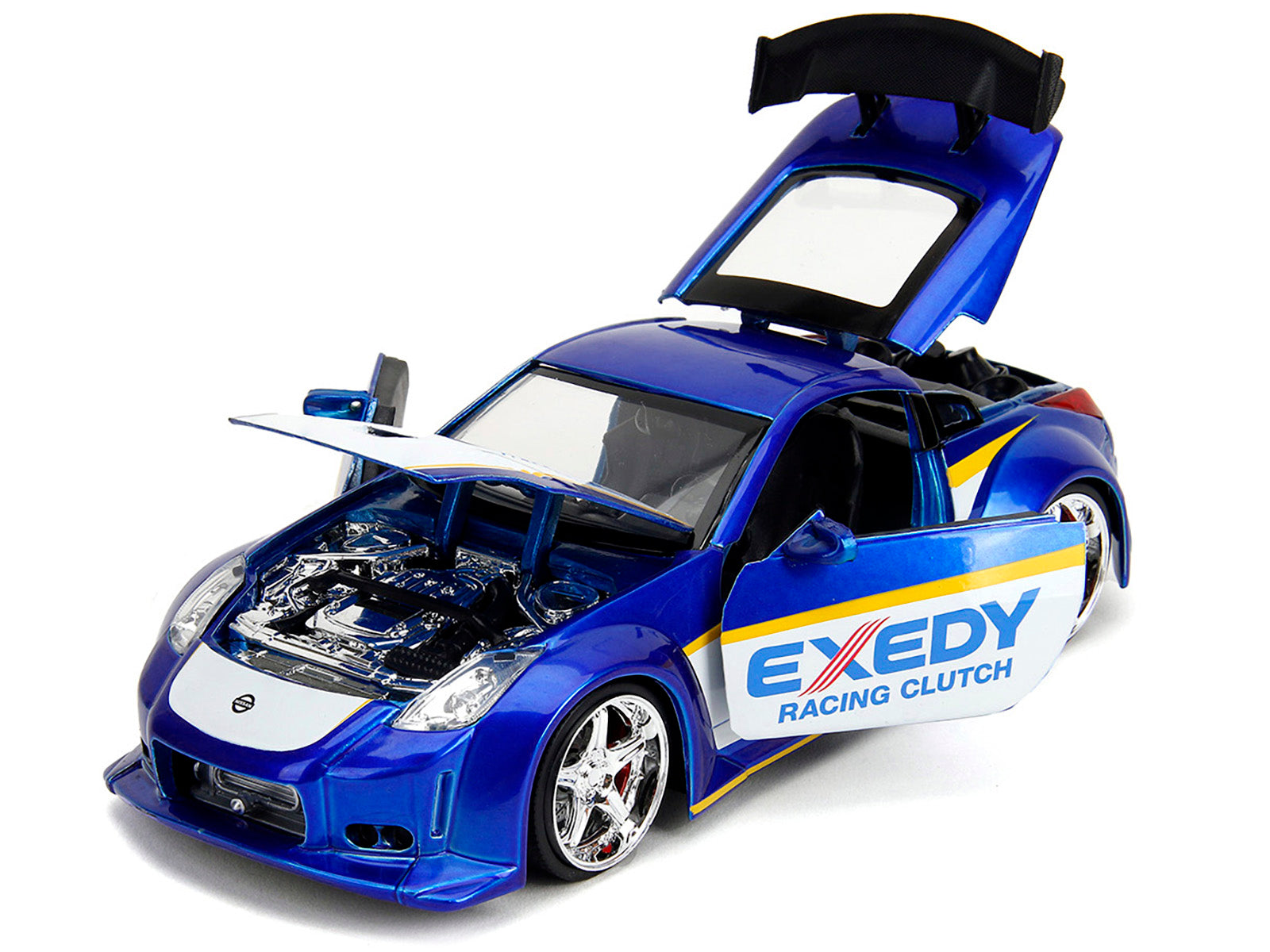 2003 Nissan 350Z "Exedy Racing Clutch" Candy Blue and White "JDM Tuners" Series 1/24 Diecast Model Car by Jada - image 2