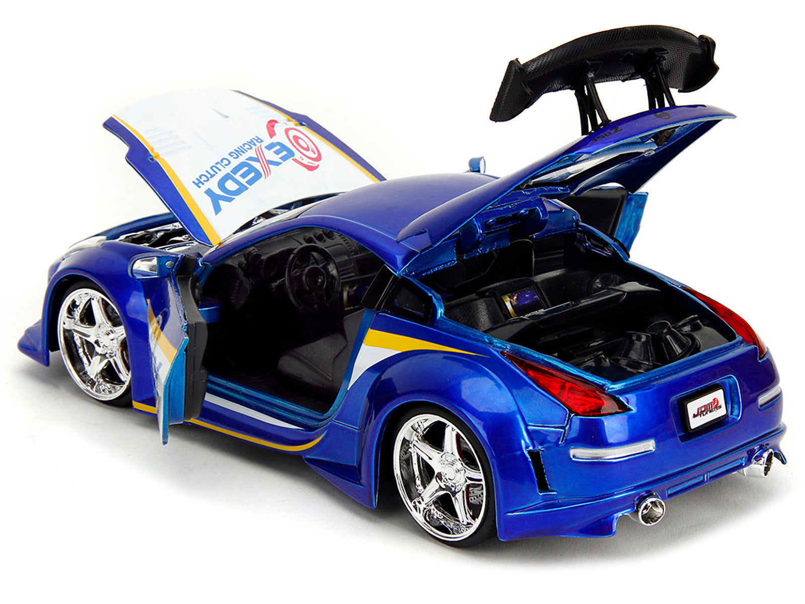 2003 Nissan 350Z "Exedy Racing Clutch" Candy Blue and White "JDM Tuners" Series 1/24 Diecast Model Car by Jada - image 5