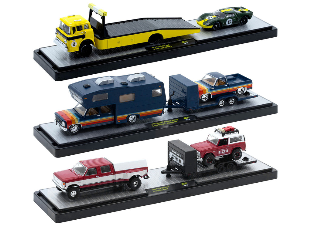 Auto Haulers Set of 3 Trucks Release 100 Limited Edition to 9600 pieces Worldwide 1/64 Diecast Models by M2 Machines - image 2