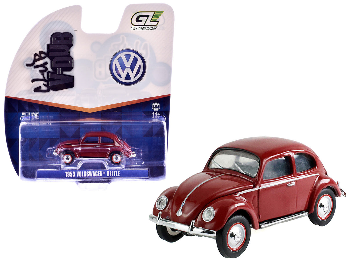 1953 Volkswagen Beetle Split Rear Window Dark Red "Club Vee-Dub" Series 22 1/64 Diecast Model Car by Greenlight