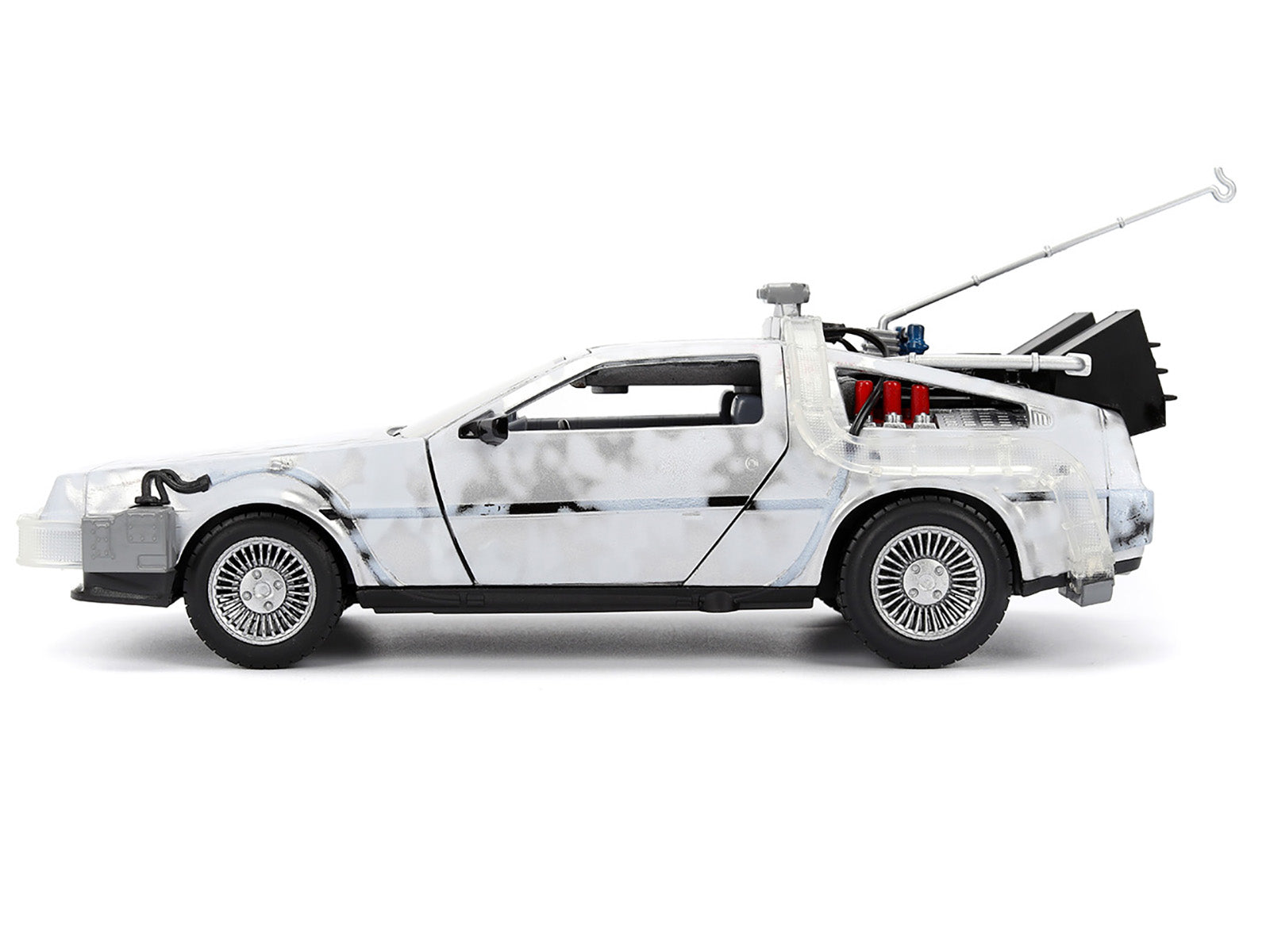 DMC DeLorean Time Machine Brushed Metal (Frost Version) with Lights "Back to the Future" (1985) Movie "Hollywood Rides" Series 1/24 Diecast Model Car by Jada - image 3