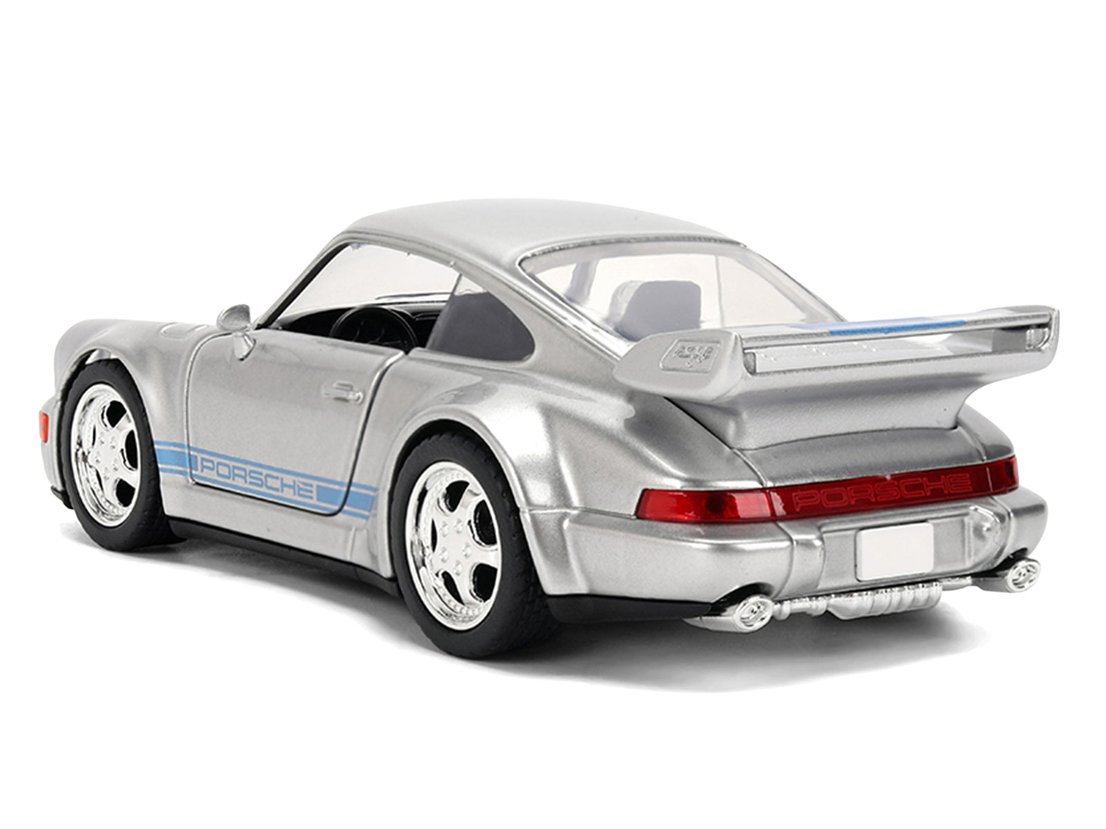 Porsche 911 Carrera RS 3.8 "Mirage" Silver Metallic with Blue Stripes "Transformers: Rise of the Beasts" (2023) Movie "Hollywood Rides" 1/32 Diecast Model Car by Jada - image 5
