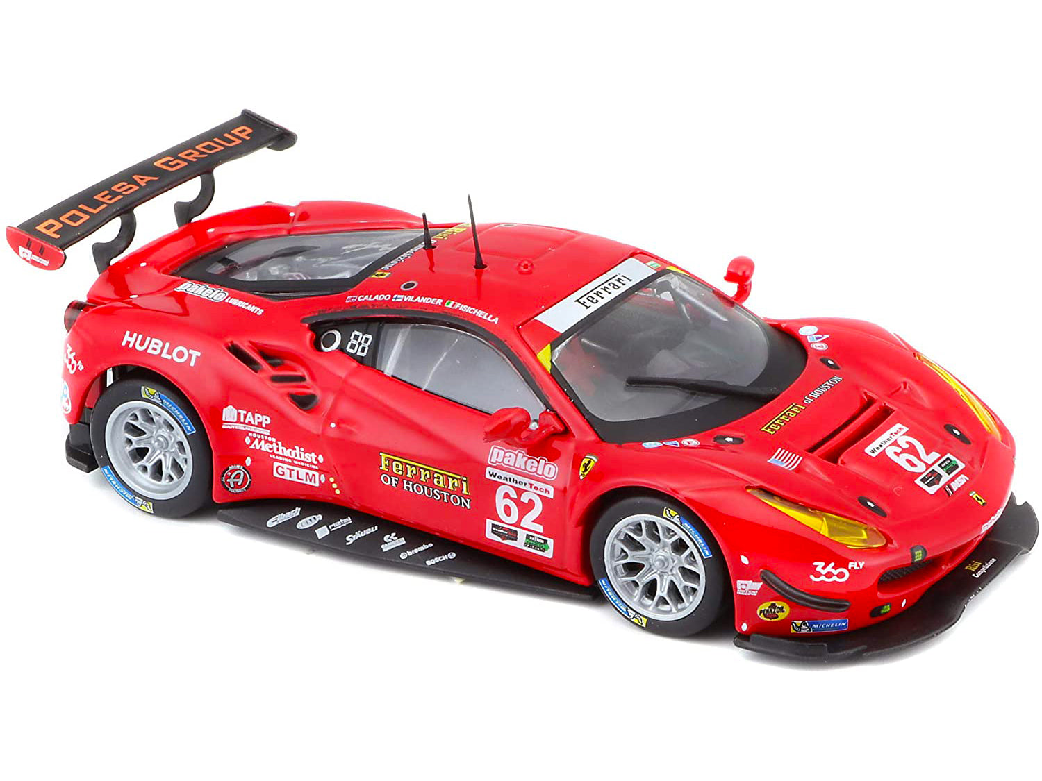 Ferrari 488 GTE #62 G. Fisichella - T. Vilander - J. Calado 24 Hours of Daytona (2017) 1/43 Diecast Model Car by Bburago - image 2