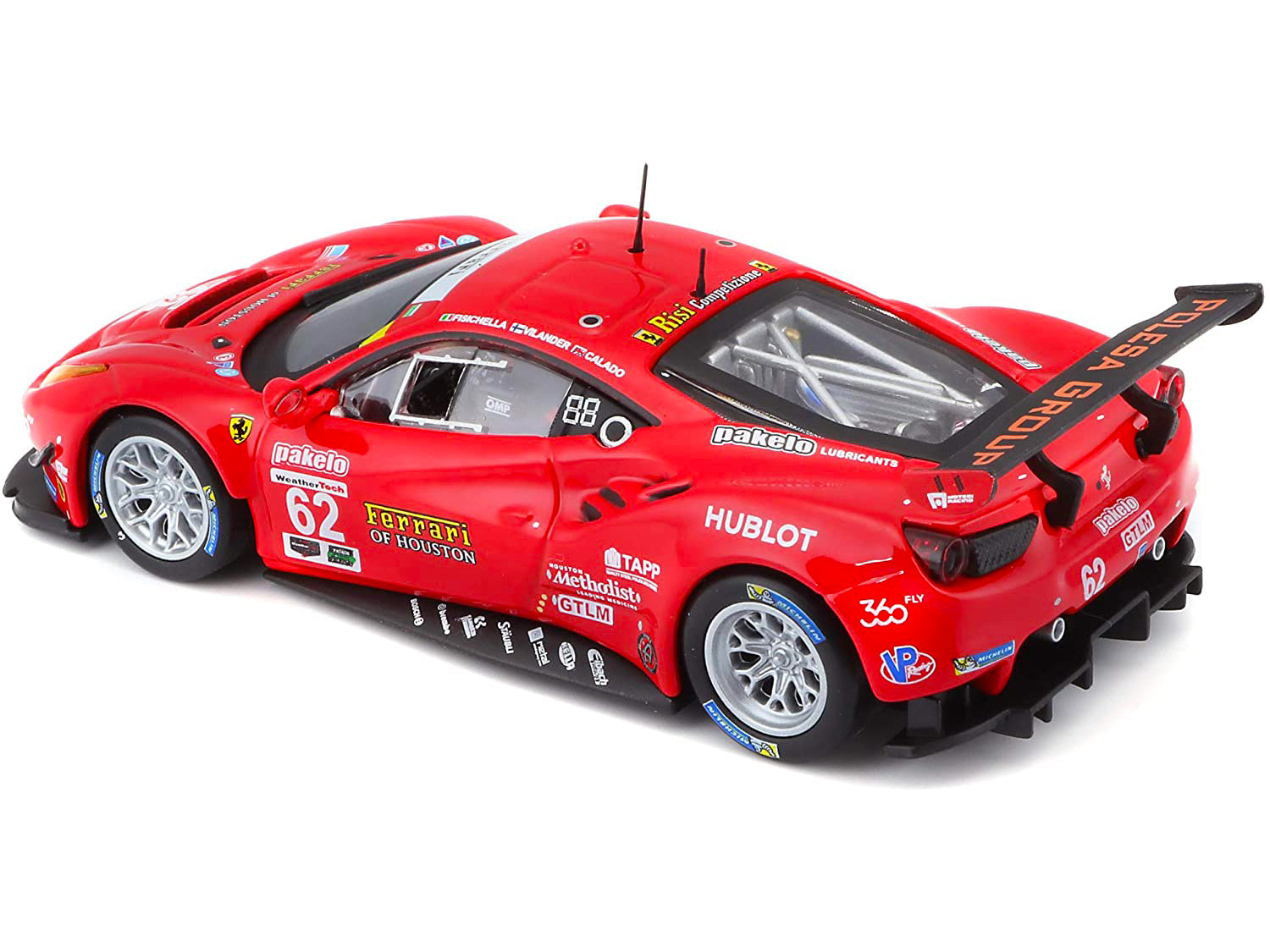 Ferrari 488 GTE #62 G. Fisichella - T. Vilander - J. Calado 24 Hours of Daytona (2017) 1/43 Diecast Model Car by Bburago - image 3