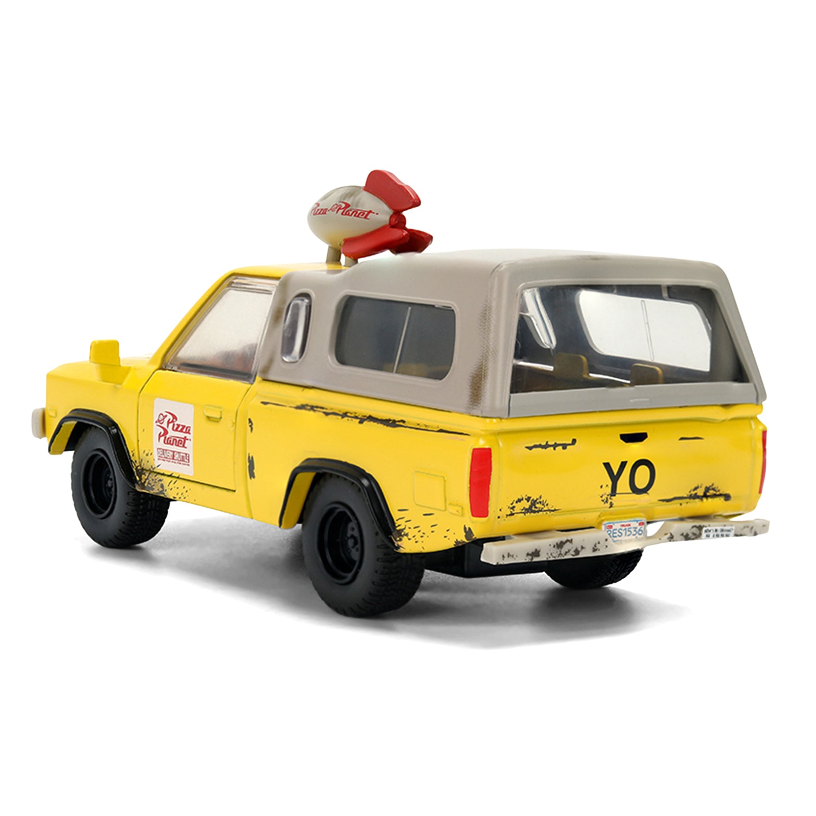 Pizza Planet Truck Yellow (Weathered) with Beige Camper "Toy Story" (1995) Movie "Hollywood Rides" Series 1/32 Diecast Model Car by Jada - image 5