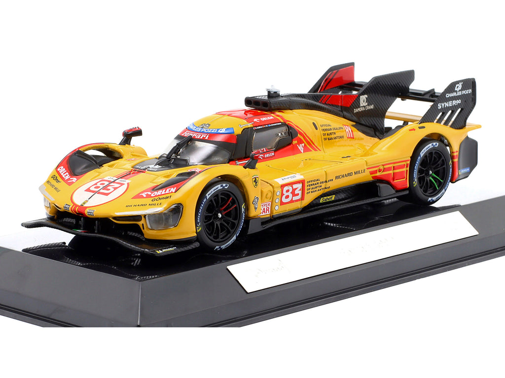 Ferrari 499P #83 Robert Kubica - Robert Shwartzman - Yifei Ye "24 Hours of Le Mans" (2024) "Racing" Series 1/43 Diecast Model Car by Bburago - image 2