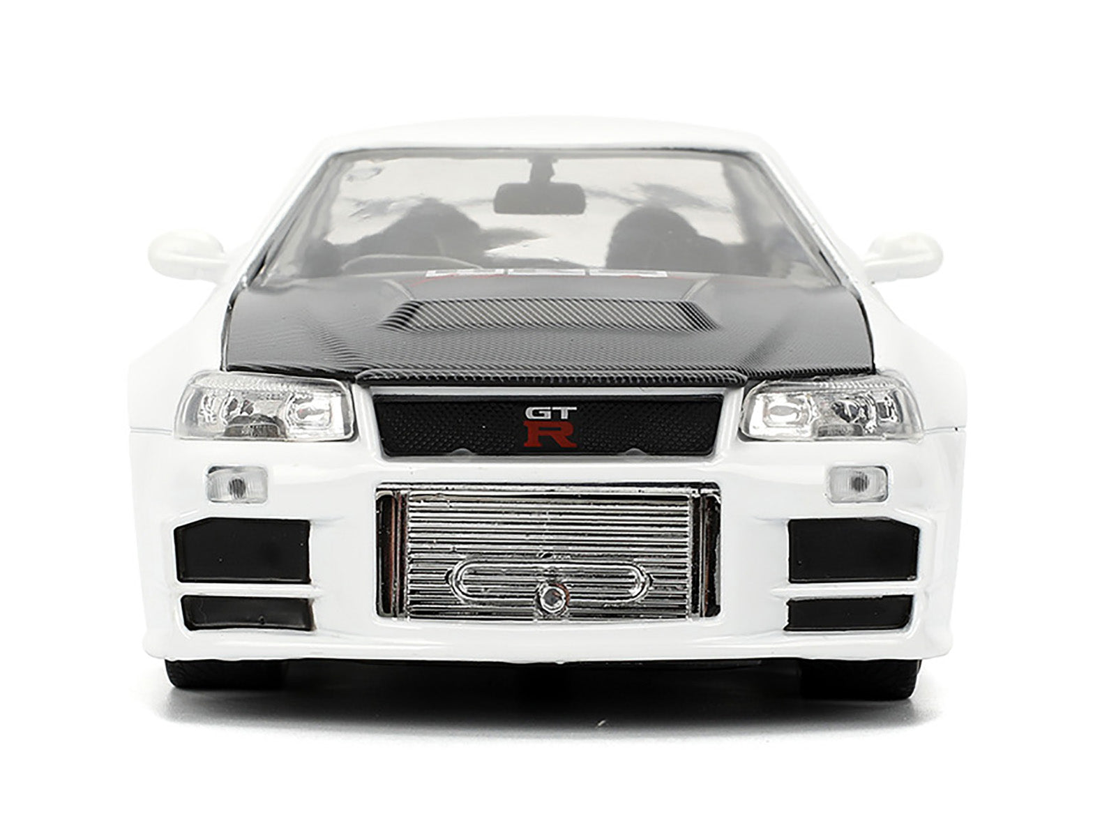 2002 Nissan Skyline GT-R (R34) RHD (Right Hand Drive) "HKS Power" White with Carbon Hood and Graphics "JDM Tuners" Series 1/24 Diecast Model Car by Jada - image 5