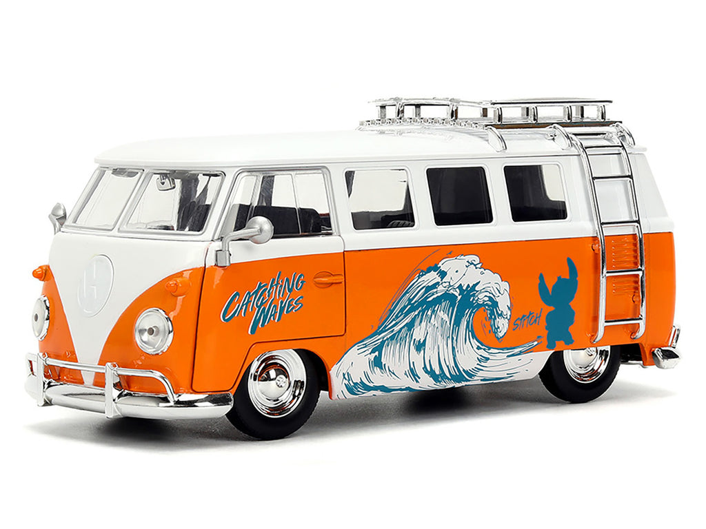 1961 Volkswagen Bus "Catching Waves" White and Orange with Stich Diecast Figure "Disney's Stitch" "Hollywood Rides" Series 1/24 Diecast Model by Jada - image 2
