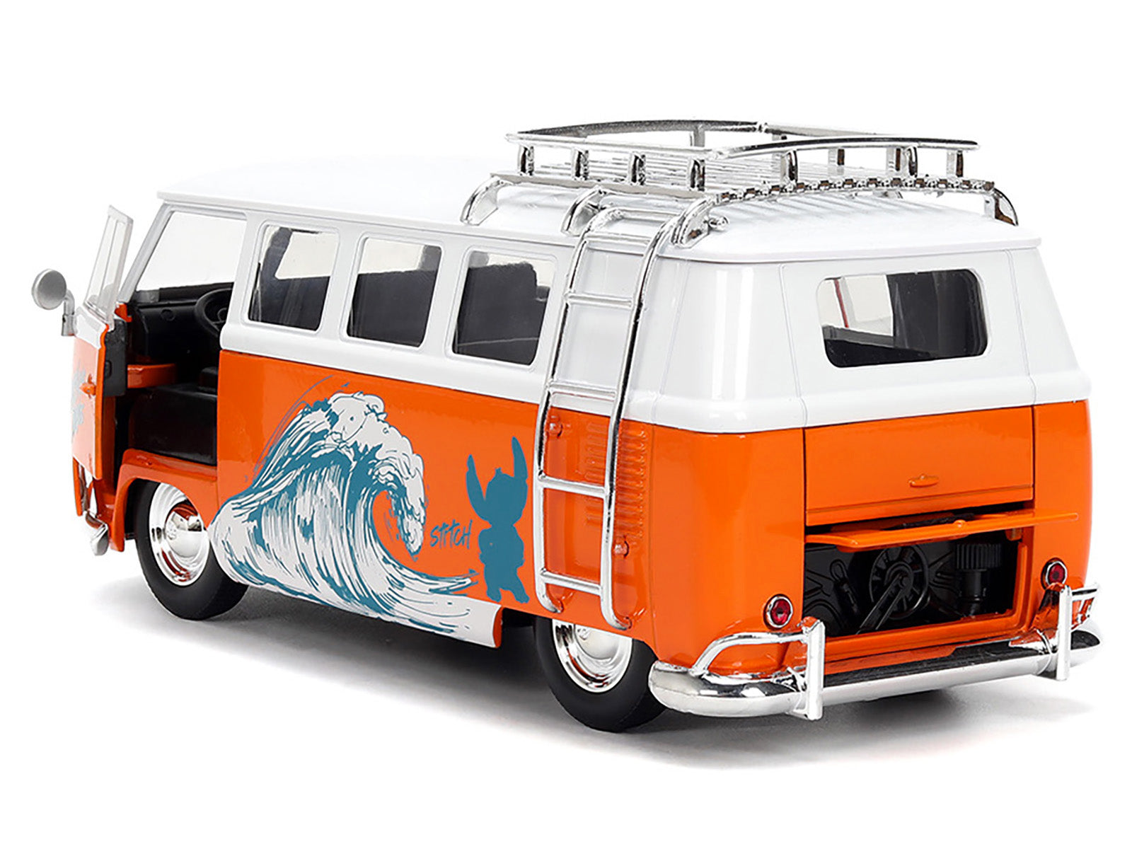 1961 Volkswagen Bus "Catching Waves" White and Orange with Stich Diecast Figure "Disney's Stitch" "Hollywood Rides" Series 1/24 Diecast Model by Jada - image 3