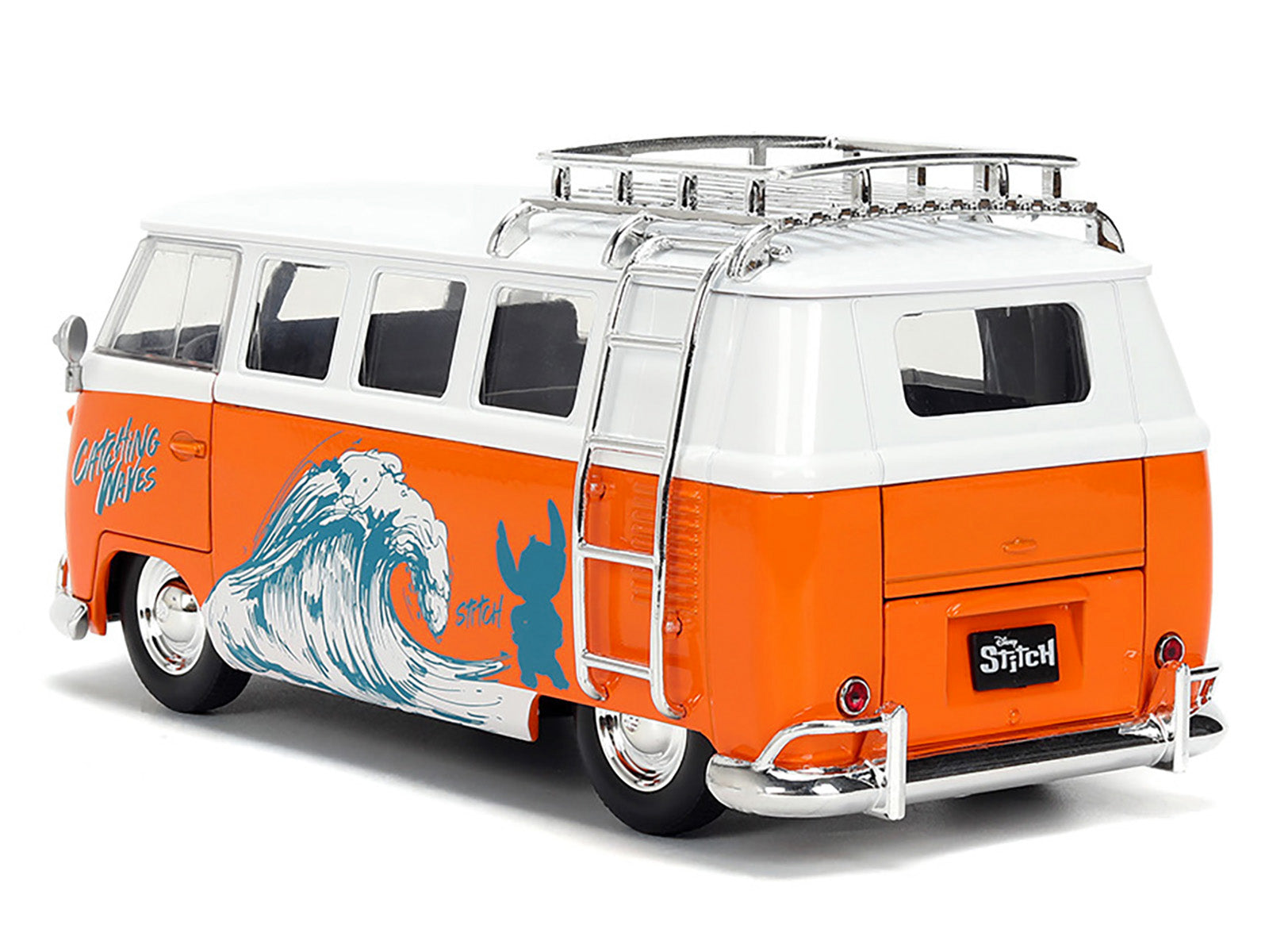 1961 Volkswagen Bus "Catching Waves" White and Orange with Stich Diecast Figure "Disney's Stitch" "Hollywood Rides" Series 1/24 Diecast Model by Jada - image 4
