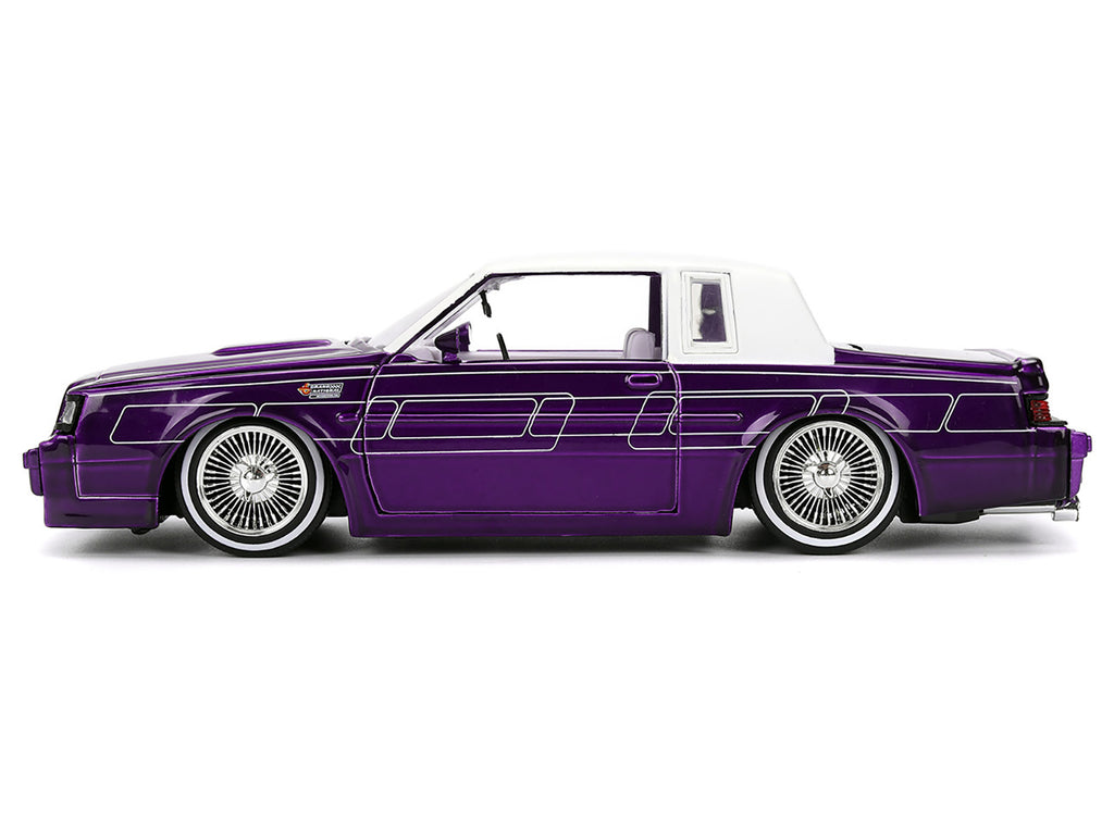 1987 Buick Grand National Candy Purple with Graphics and White Top and Interior "Bigtime Muscle" Series 1/24 Diecast Model Car by Jada - image 3
