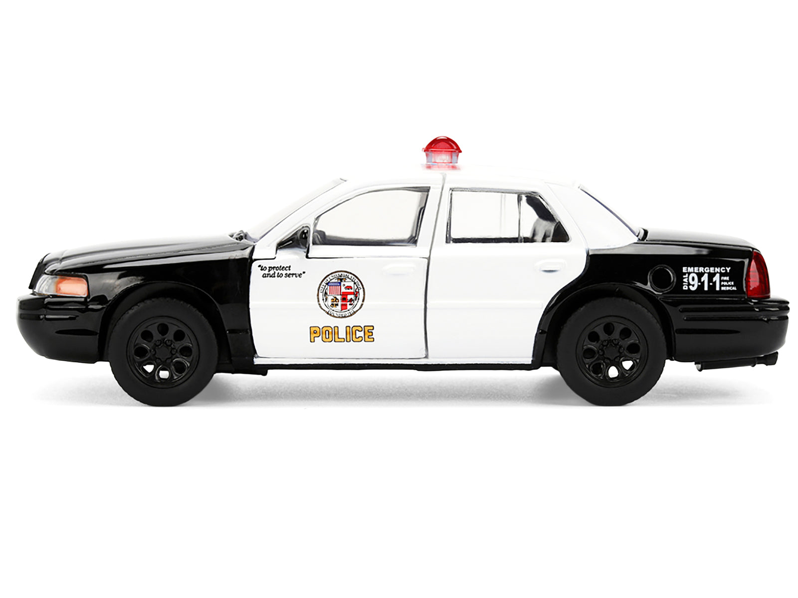 Ford Crown Victoria "LAPD (Los Angeles Police Department) Black and White "The Fast and the Furious" (2001) Movie "Fast & Furious" Series 1/32 Diecast Model Car by Jada - image 3