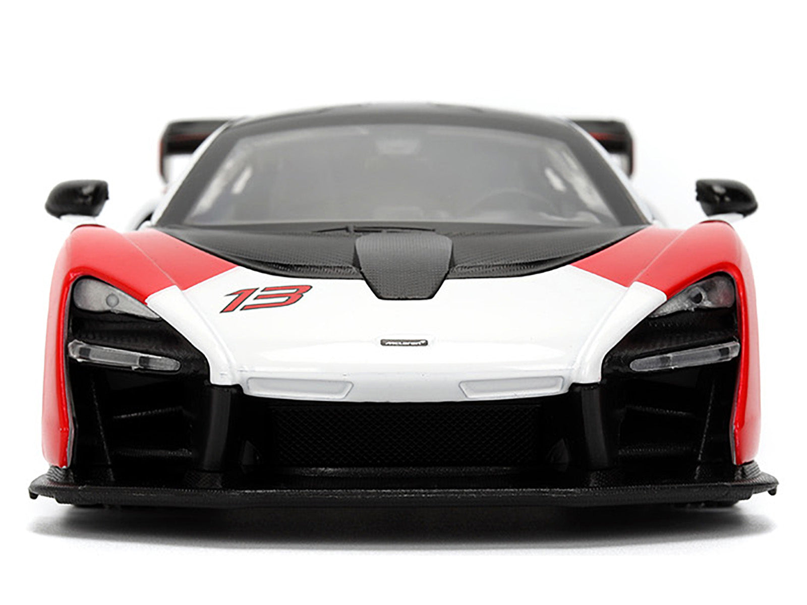 McLaren Senna Red and White with Carbon Hood and Top "HyperSpec" Series 1/24 Diecast Model Car by Jada - image 5