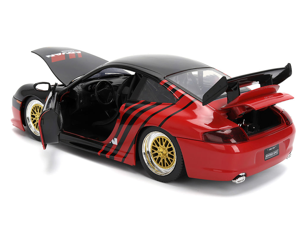 Porsche 911 GT3 RS (996) #33 "ADVAN" Black and Red "Hyper-Spec" Series 1/24 Diecast Model Car by Jada - image 4