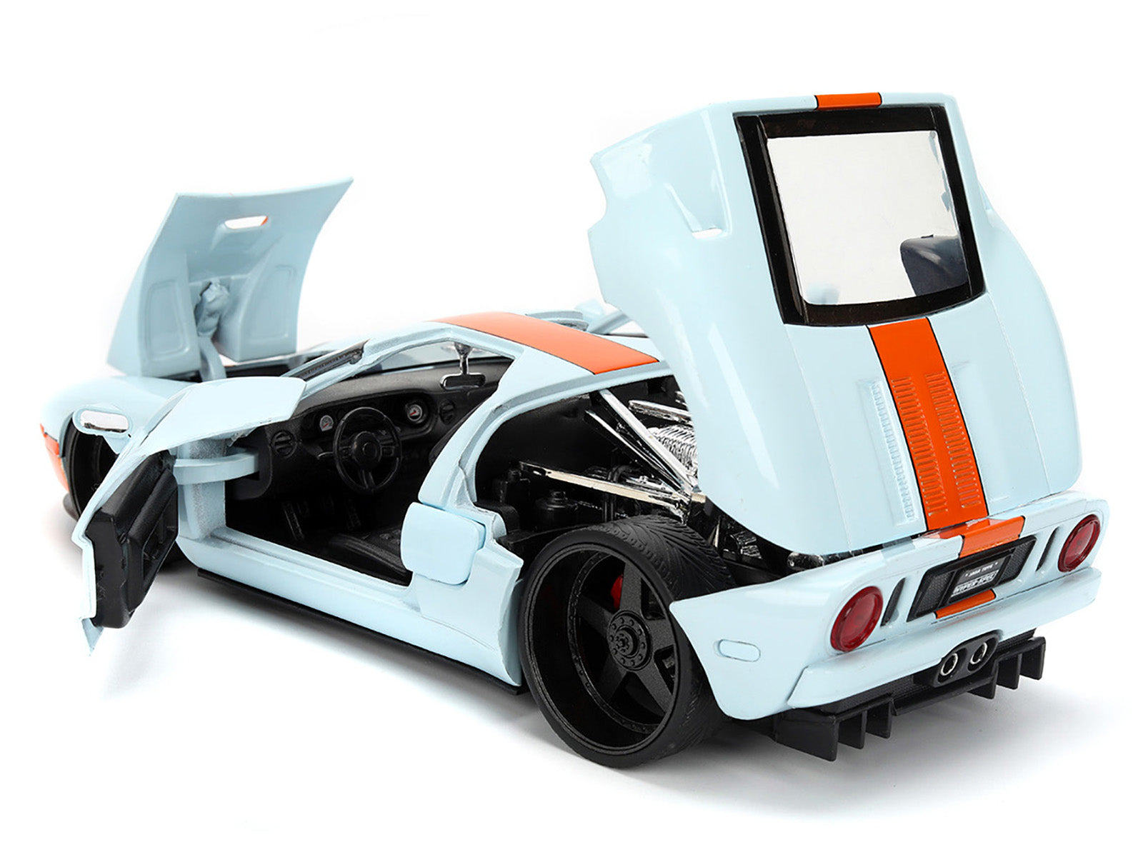 2005 Ford GT #6 "Gulf Oil" Light Blue with Orange Stripes "Hyper-Spec" Series 1/24 Diecast Model Car by Jada - image 4