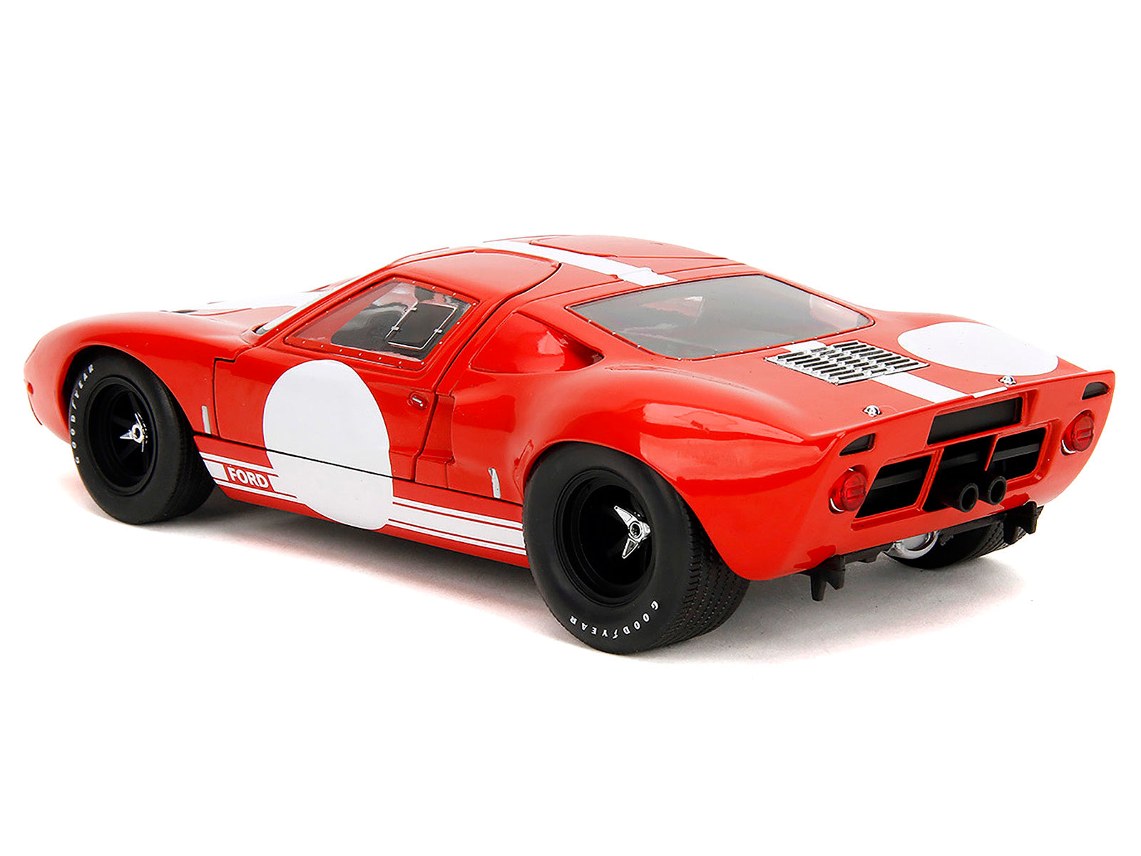 Ford GT40 MK1 Red with White Stripes and Graphics "Pink Slips" Series 1/18 Diecast Model Car by Jada - image 5