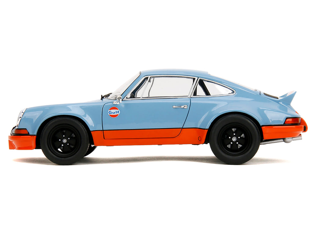 Porsche 911 RSR "Gulf Oil" Light Blue with Orange Stripes "Pink Slips" Series 1/18 Diecast Model Car by Jada - image 3