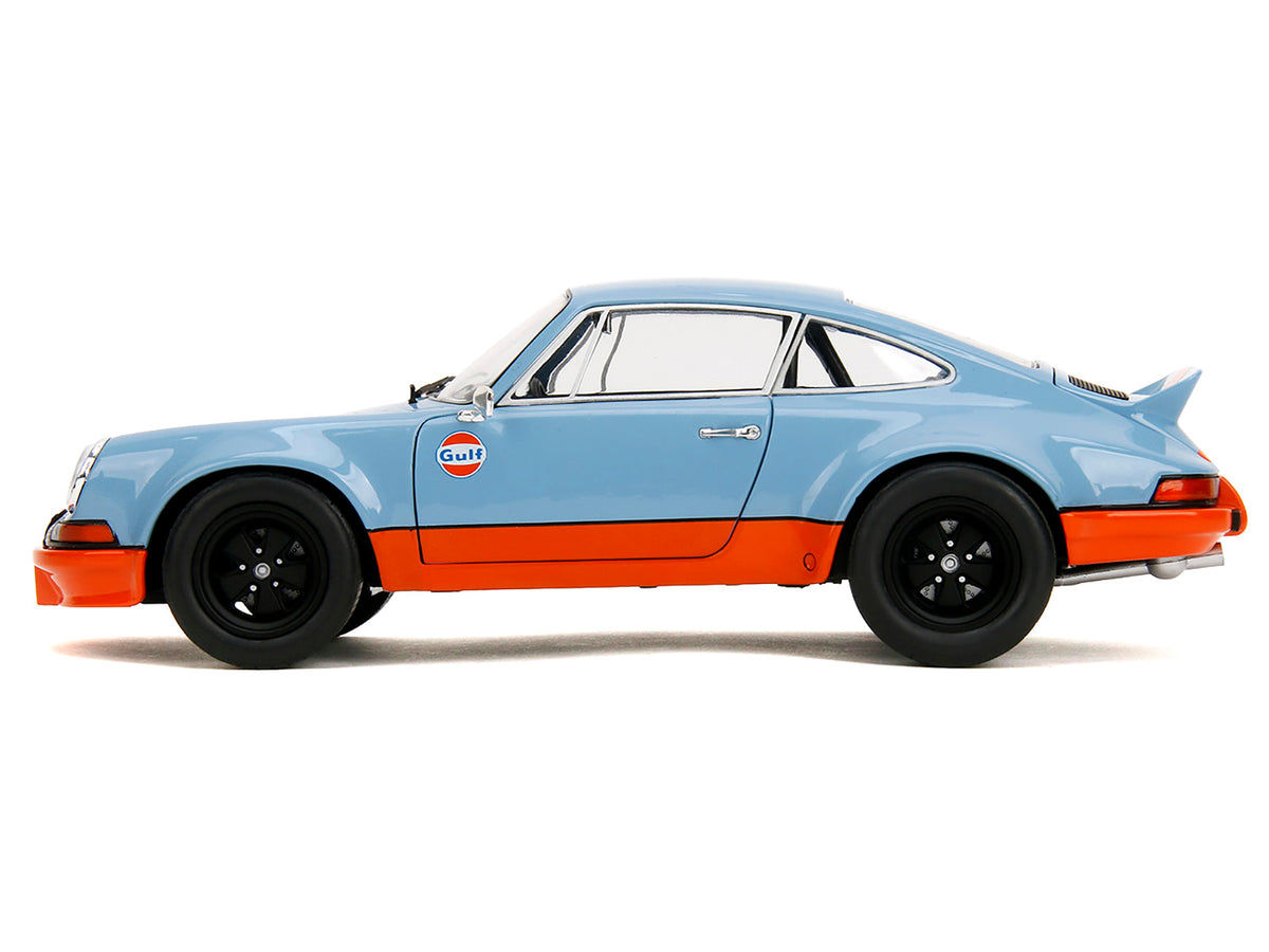 Porsche 911 RSR "Gulf Oil" Light Blue with Orange Stripes "Pink Slips" Series 1/18 Diecast Model Car by Jada - image 3