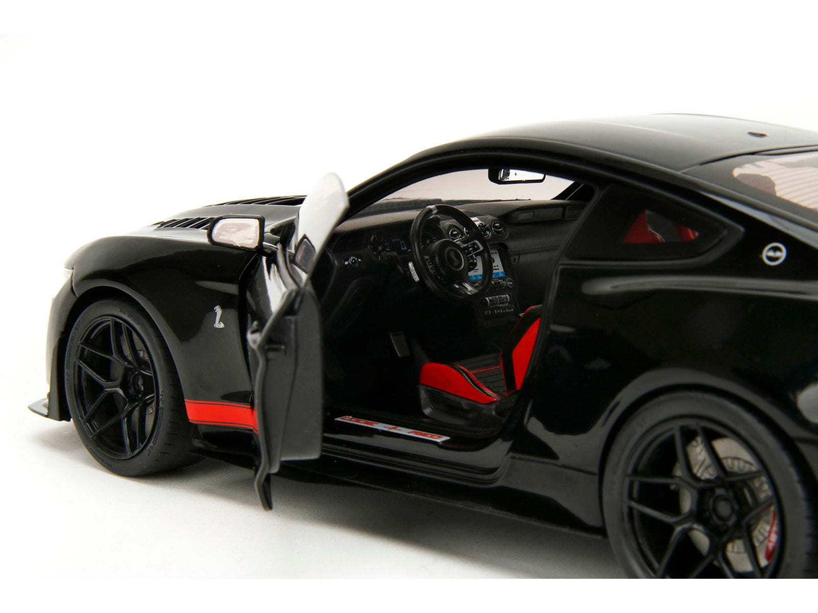 Shelby GT500 "Code Red" Black with Red Stripes "Pink Slips" Series 1/18 Diecast Model Car by Jada - image 3