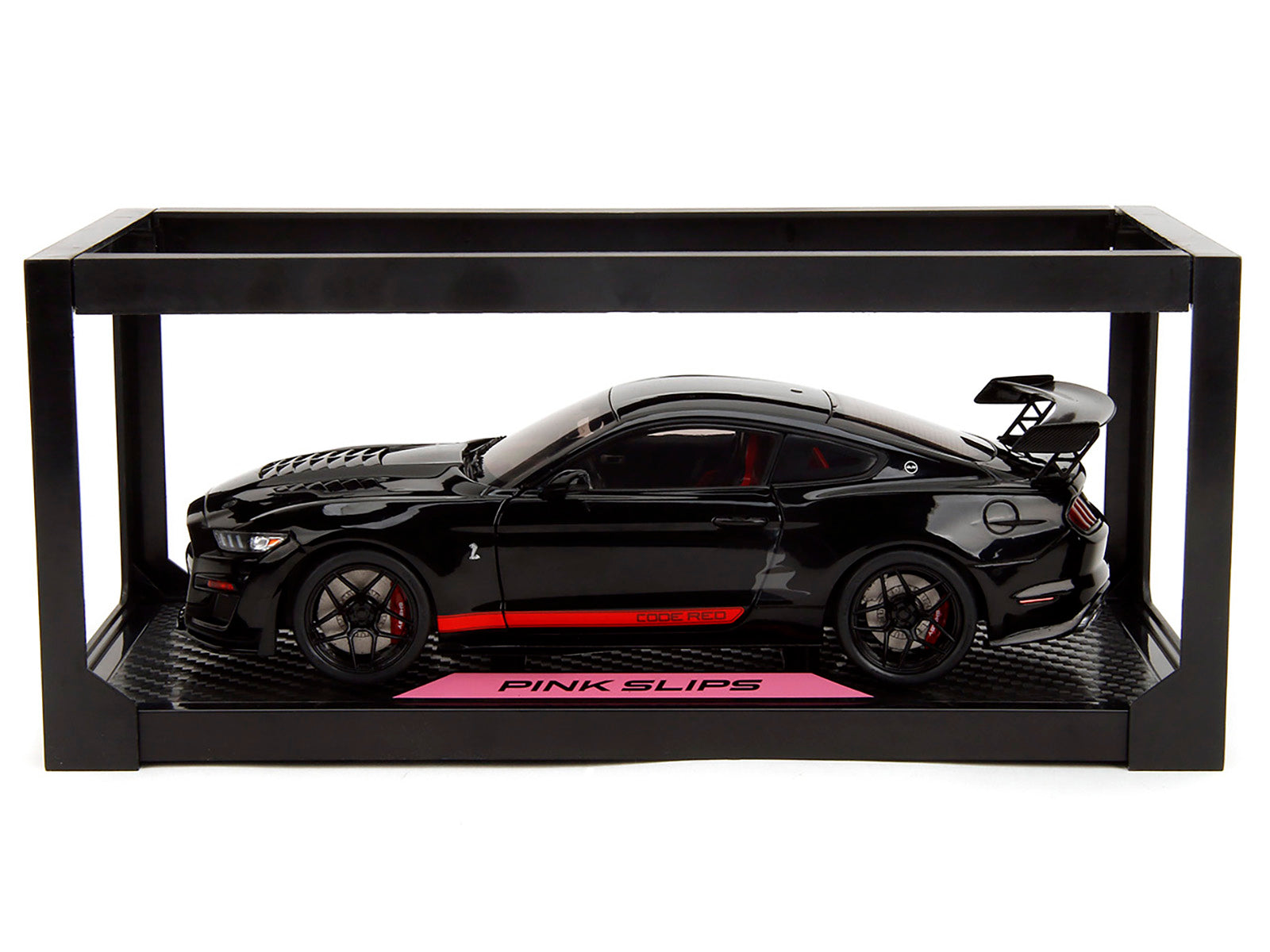Shelby GT500 "Code Red" Black with Red Stripes "Pink Slips" Series 1/18 Diecast Model Car by Jada - image 5