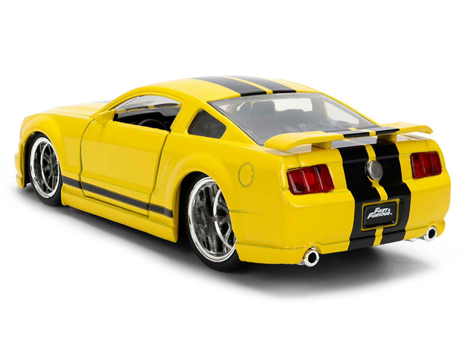 2006 Ford Mustang GT Yellow with Black Stripes "Fast & Furious 25 Years" Series 1/32 Diecast Model Car by Jada - image 5