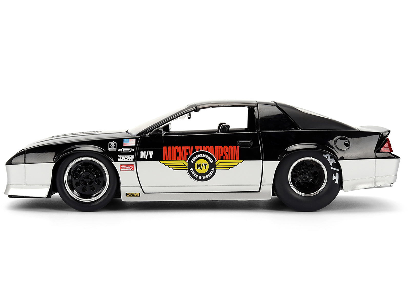 1985 Chevrolet Camaro Z28 "Mickey Thompson" Black and Silver Metallic "Bigtime Muscle" Series 1/24 Diecast Model Car by Jada - image 3