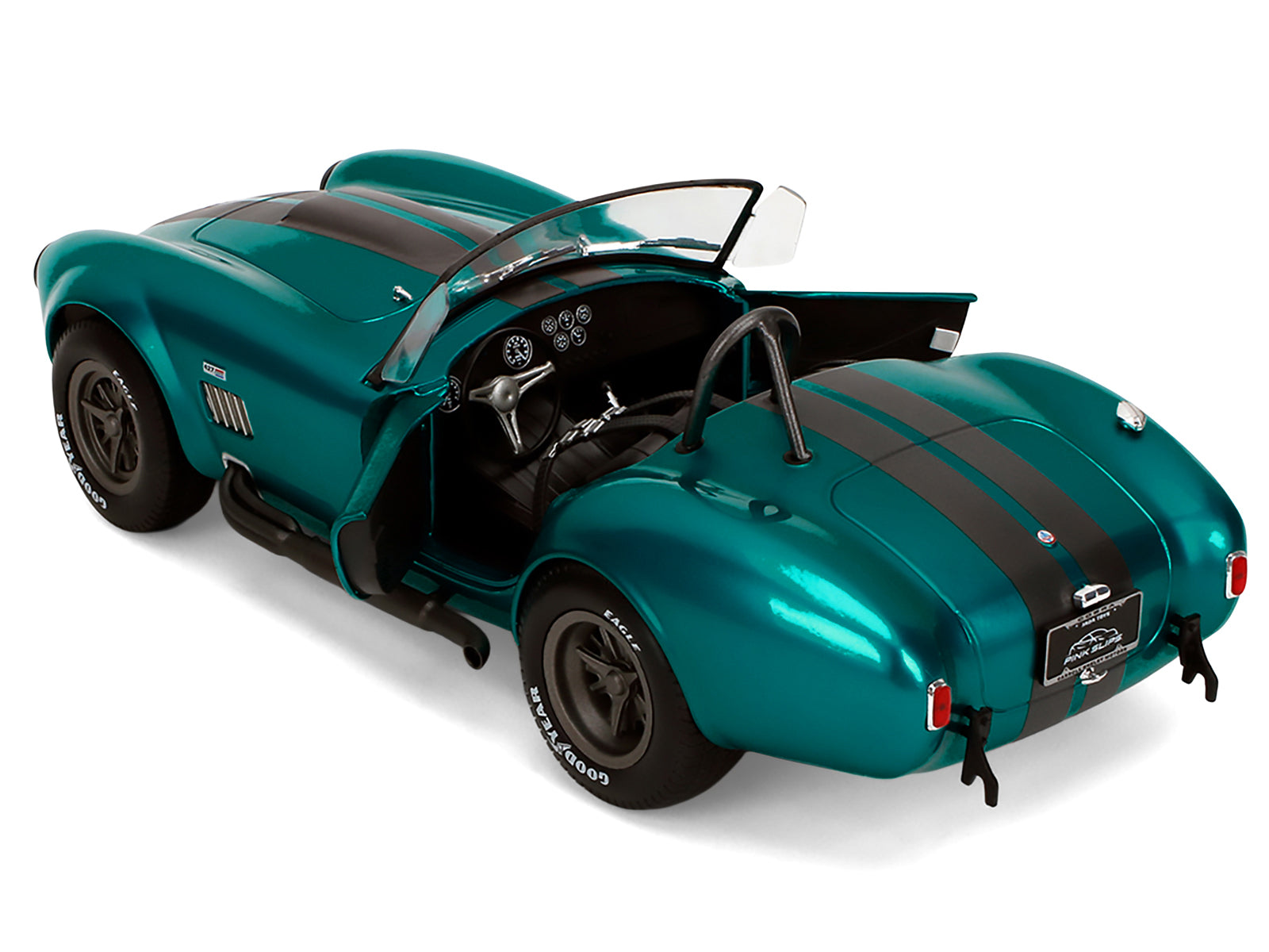 Shelby Cobra 427 MKII Teal Metallic with Gray Stripes "Pink Slips" Series 1/18 Diecast Model Car by Jada - image 4