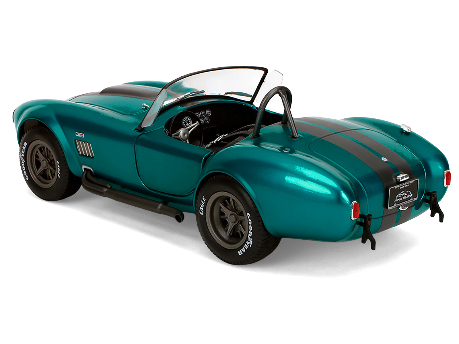 Shelby Cobra 427 MKII Teal Metallic with Gray Stripes "Pink Slips" Series 1/18 Diecast Model Car by Jada - image 5