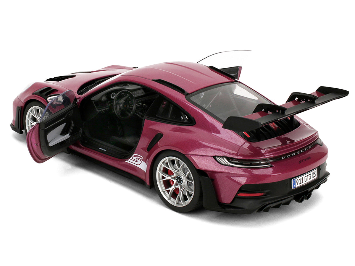 Porsche 911 GT3 RS Red Violet Metallic with White Stripes "Pink Slips" Series 1/18 Diecast Model Car by Jada - image 4