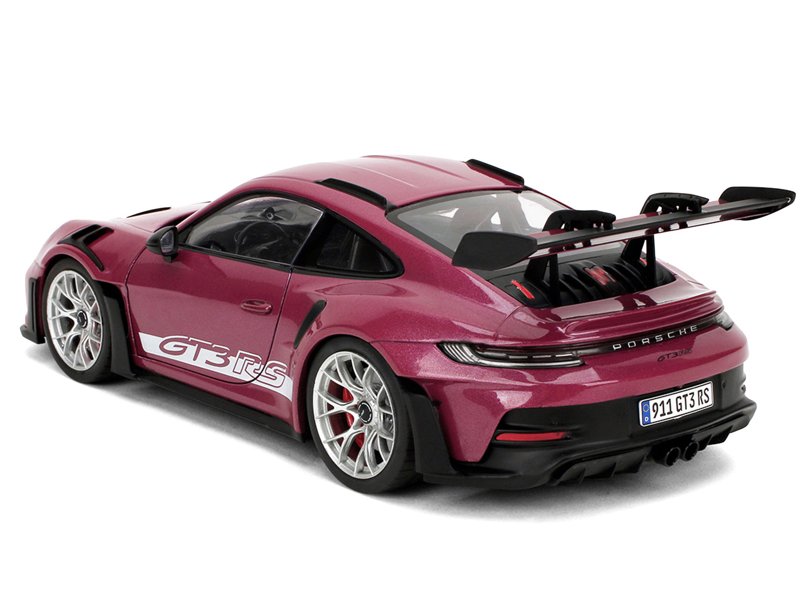 Porsche 911 GT3 RS Red Violet Metallic with White Stripes "Pink Slips" Series 1/18 Diecast Model Car by Jada - image 5
