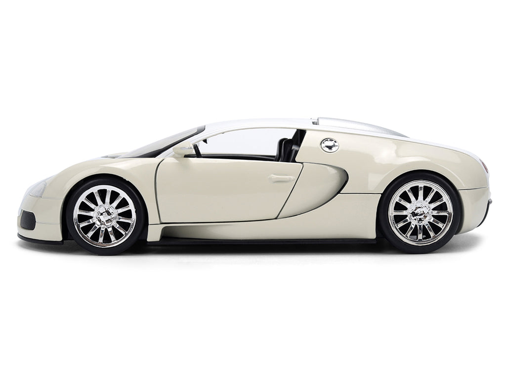 2011 Bugatti Veyron White and Tan "Furious 7" (2015) Movie "25 Years of Fast & Furious" Series 1/24 Diecast Model Car by Jada - image 3