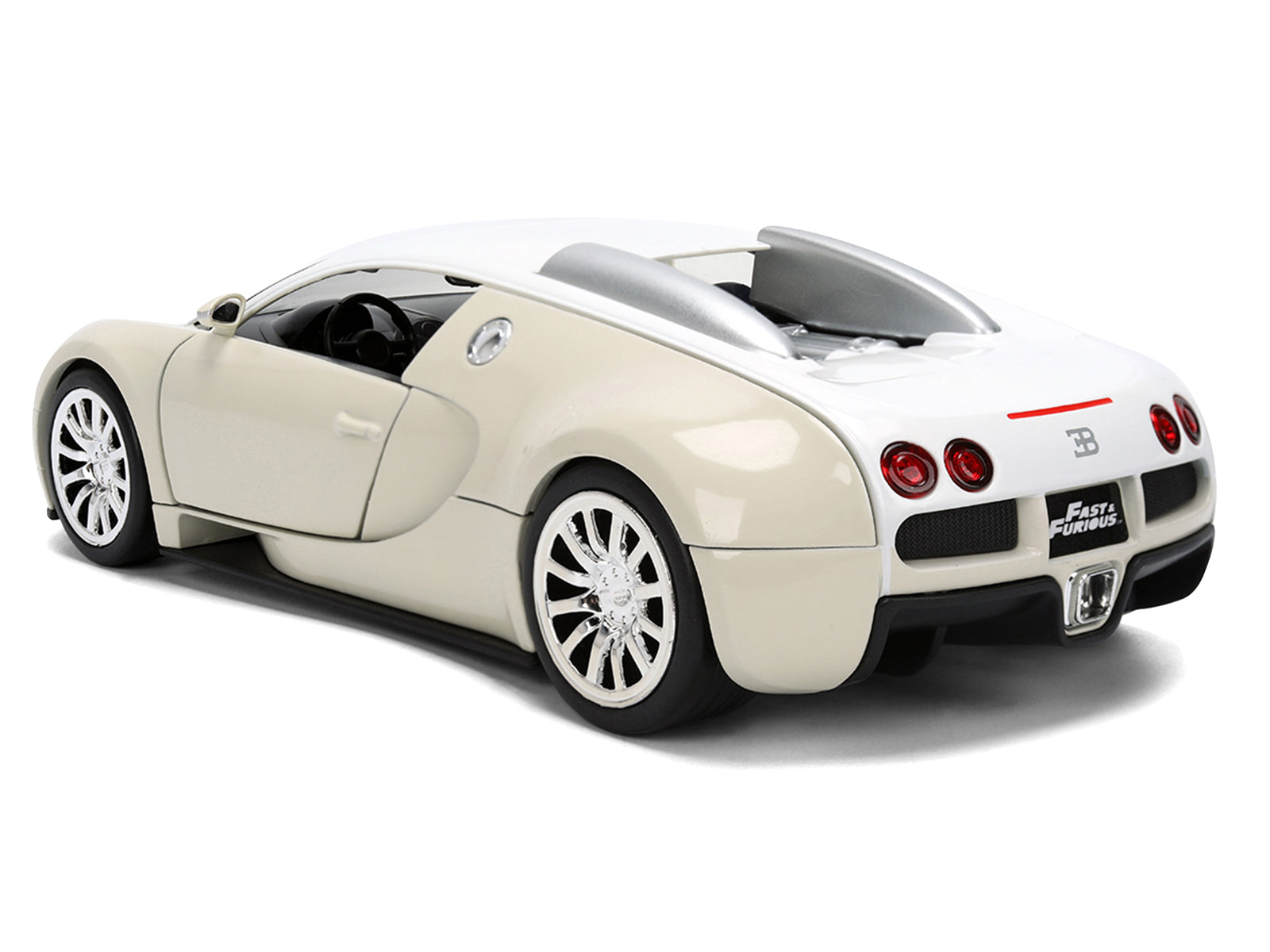2011 Bugatti Veyron White and Tan "Furious 7" (2015) Movie "25 Years of Fast & Furious" Series 1/24 Diecast Model Car by Jada - image 4