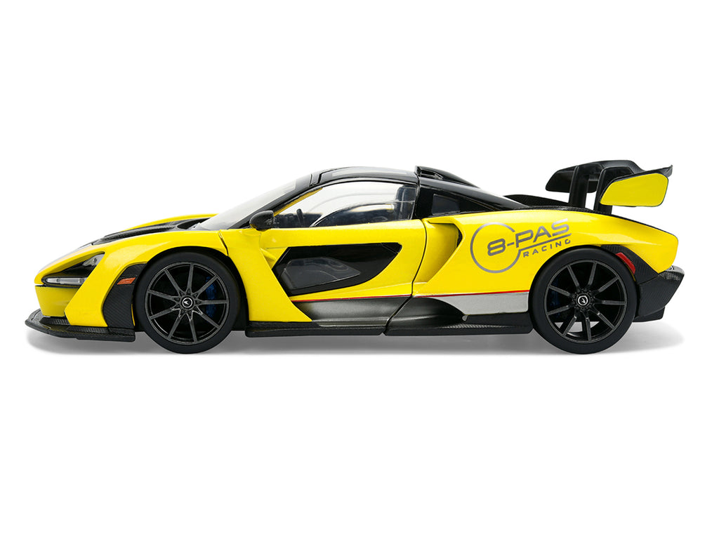 McLaren Senna "8-PAS Racing" Yellow Metallic with Black Top "Hyper-Spec" Series 1/24 Diecast Model Car by Jada - image 3