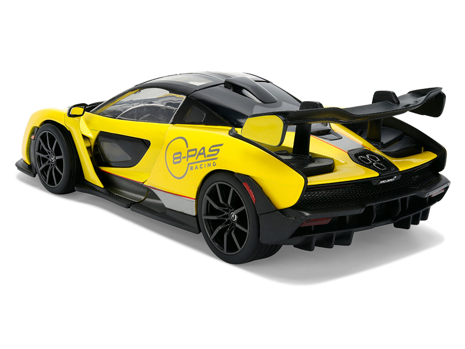 McLaren Senna "8-PAS Racing" Yellow Metallic with Black Top "Hyper-Spec" Series 1/24 Diecast Model Car by Jada - image 5