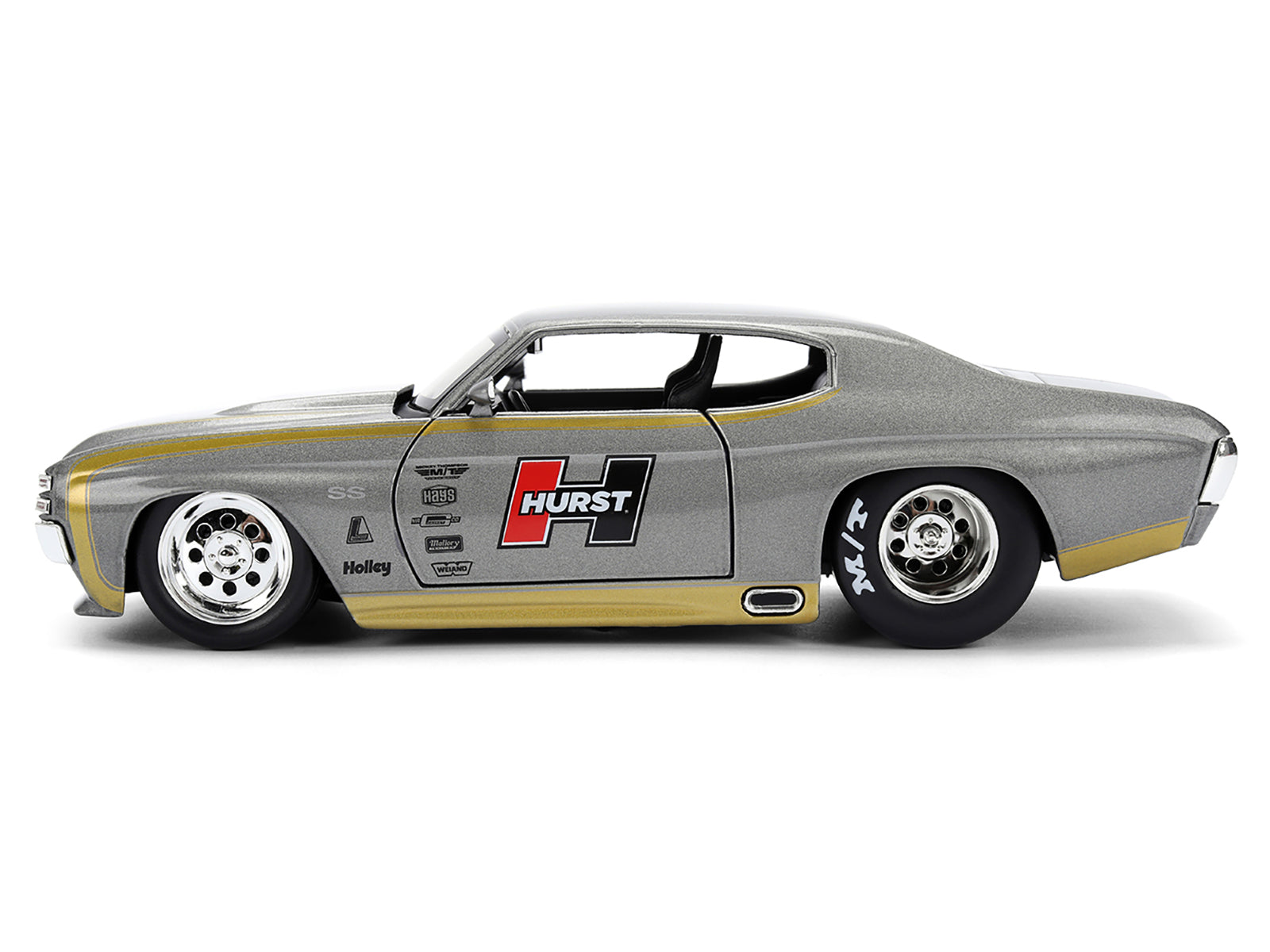 1971 Chevrolet Chevelle SS "Hurst" Gray Metallic with Gold Stripes "Bigtime Muscle" Series 1/24 Diecast Model Car by Jada - image 3