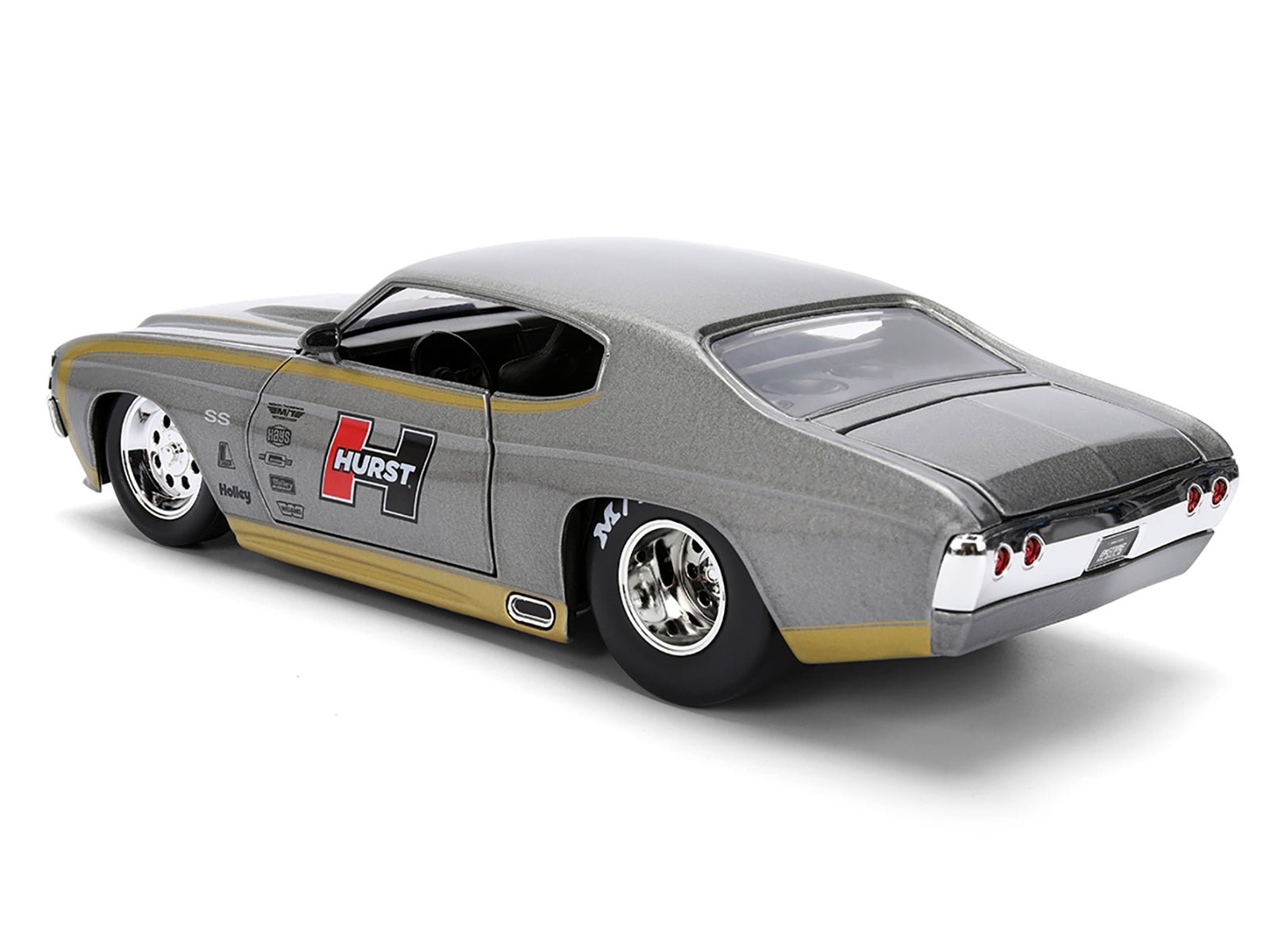 1971 Chevrolet Chevelle SS "Hurst" Gray Metallic with Gold Stripes "Bigtime Muscle" Series 1/24 Diecast Model Car by Jada - image 5