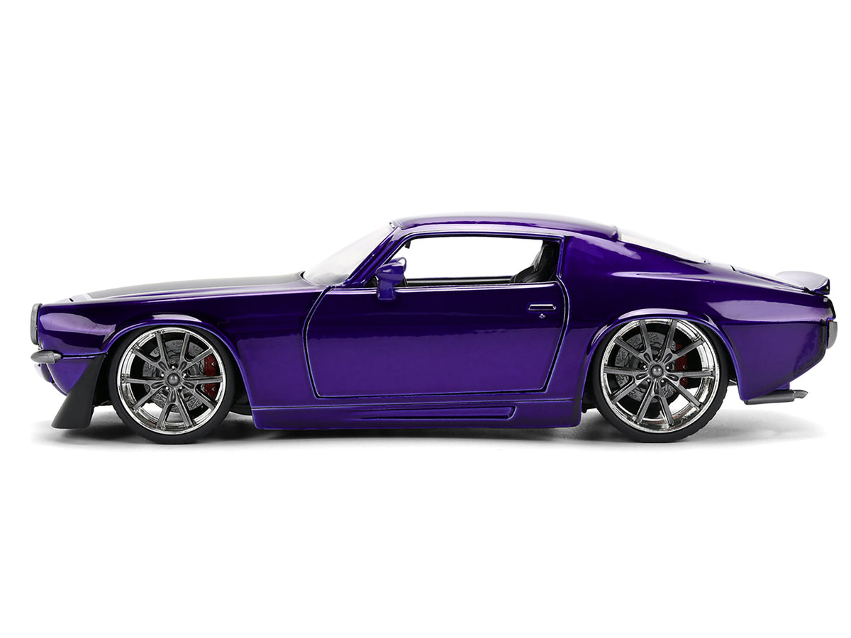 1971 Chevrolet Camaro Z/28 Purple Metallic with Black Hood "Bigtime Muscle" Series 1/24 Diecast Model Car by Jada - image 3