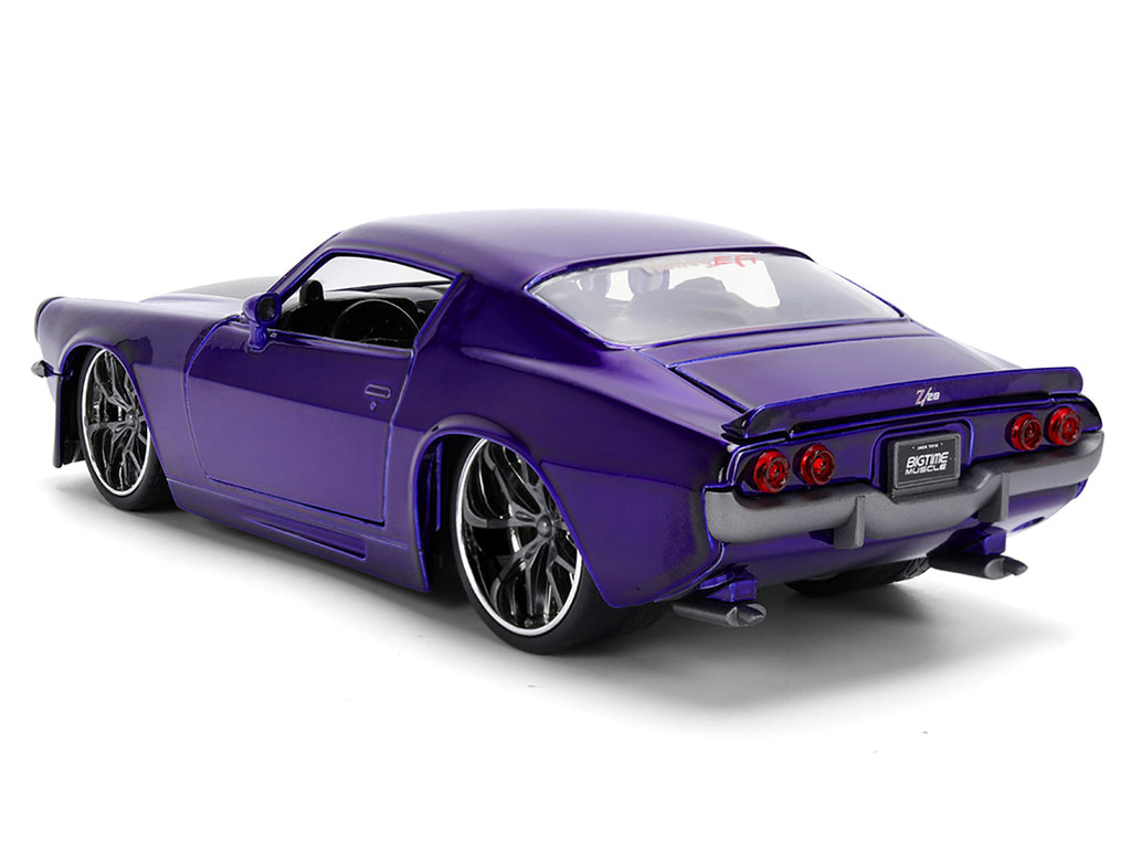 1971 Chevrolet Camaro Z/28 Purple Metallic with Black Hood "Bigtime Muscle" Series 1/24 Diecast Model Car by Jada - image 5