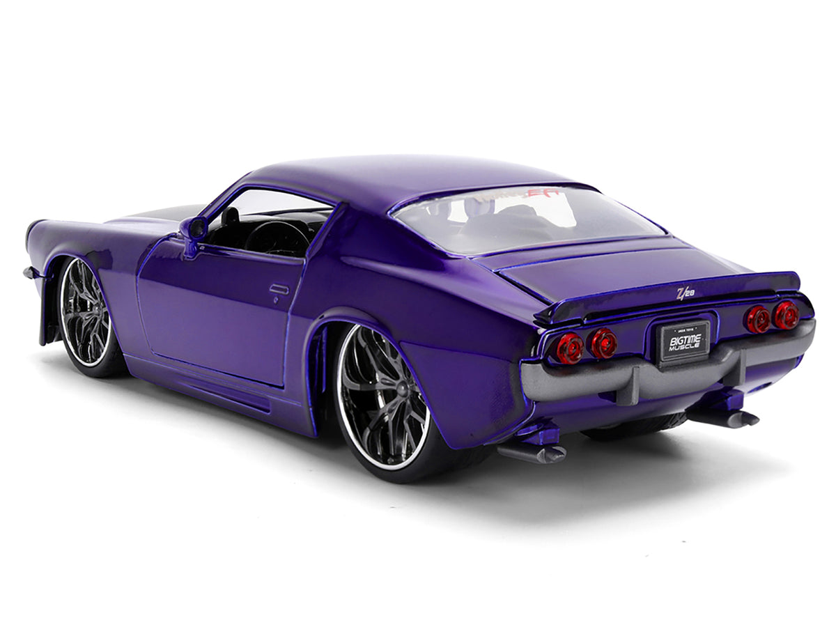 1971 Chevrolet Camaro Z/28 Purple Metallic with Black Hood "Bigtime Muscle" Series 1/24 Diecast Model Car by Jada - image 5