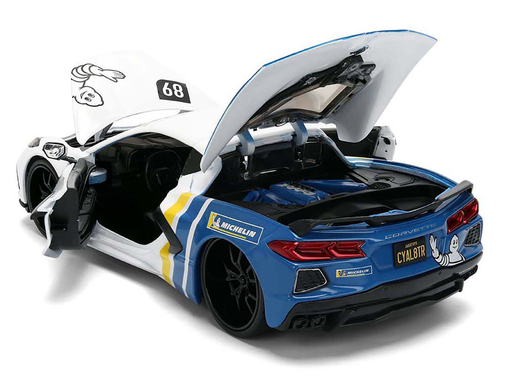 2020 Chevrolet Corvette Stingray C8 #89 "Michelin" White with Yellow and Blue Stripes "Bigtime Muscle" Series 1/24 Diecast Model Car by Jada - image 4