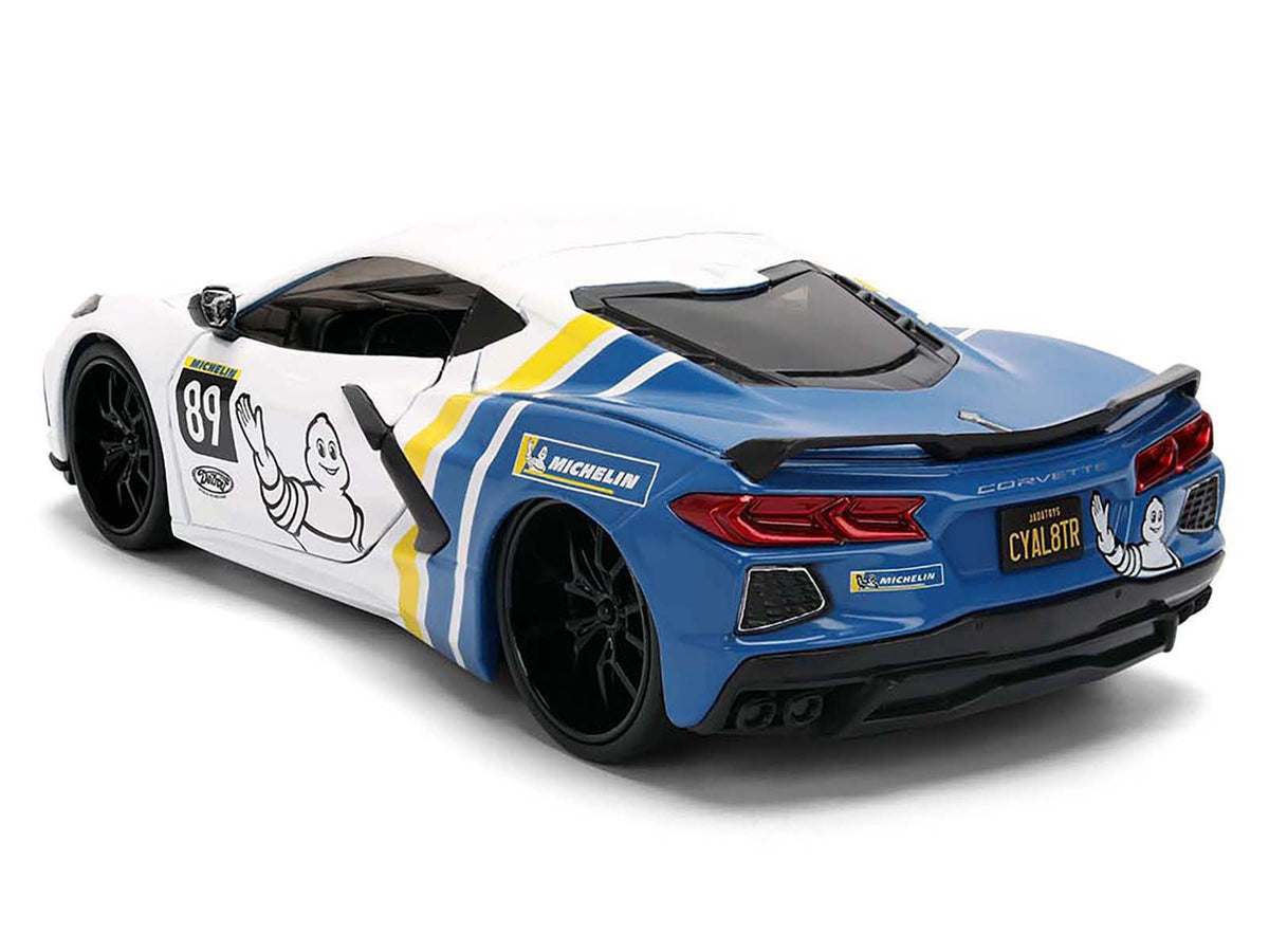 2020 Chevrolet Corvette Stingray C8 #89 "Michelin" White with Yellow and Blue Stripes "Bigtime Muscle" Series 1/24 Diecast Model Car by Jada - image 5