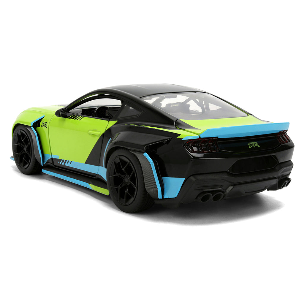 2026 Ford Mustang RTR Spec 5-D Lime Green with Black Top and Graphics "Hyper-Spec" Series 1/24 Diecast Model Car by Jada - image 5