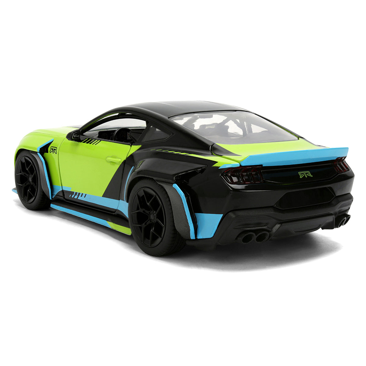 2026 Ford Mustang RTR Spec 5-D Lime Green with Black Top and Graphics "Hyper-Spec" Series 1/24 Diecast Model Car by Jada - image 5