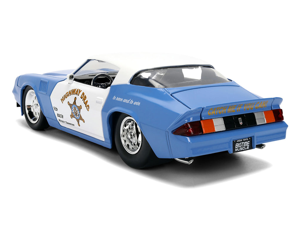 1979 Chevrolet Camaro Z28 Police "Highway Drag" Blue and White "Bigtime Muscle" Series 1/24 Diecast Model Car by Jada - image 5